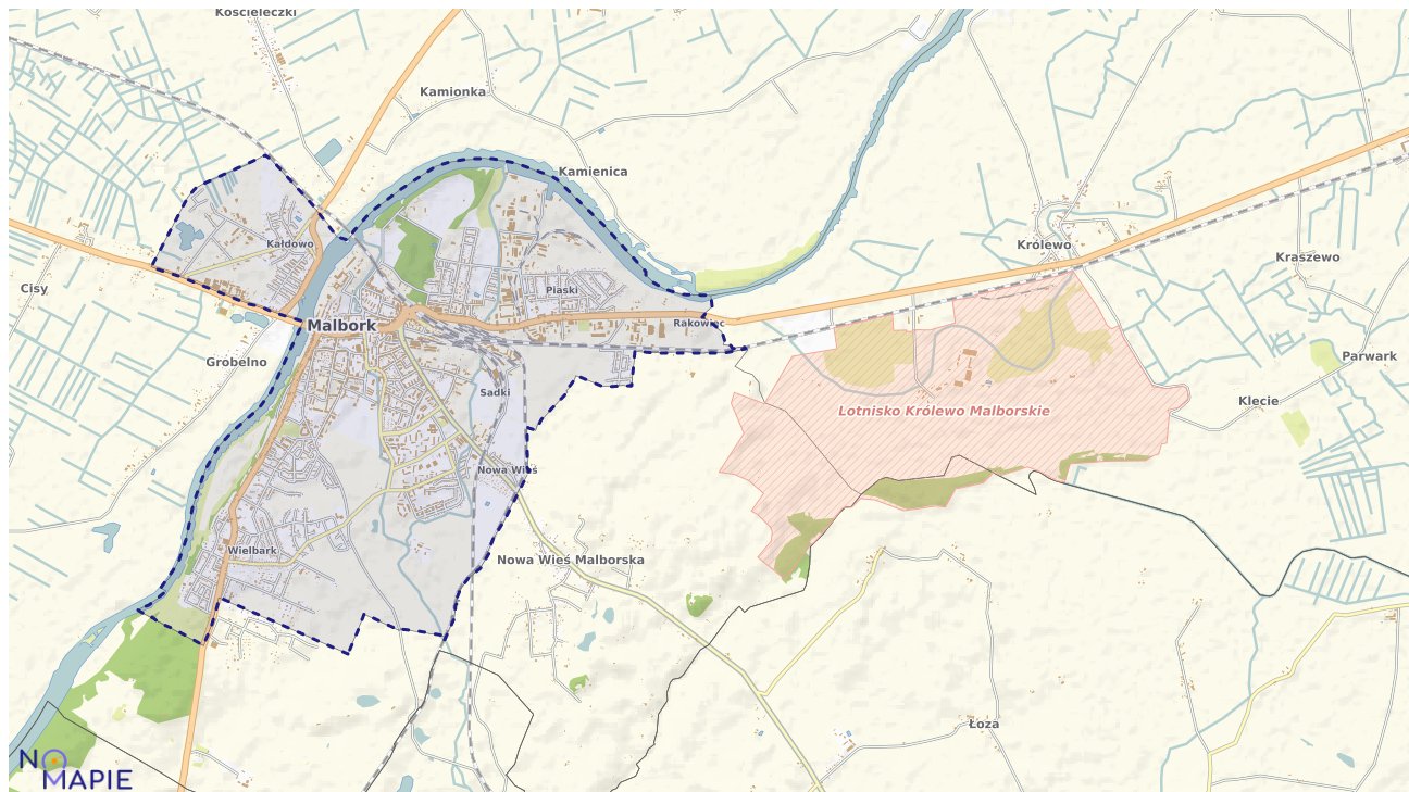 Mapa uzbrojenia terenu Malborka