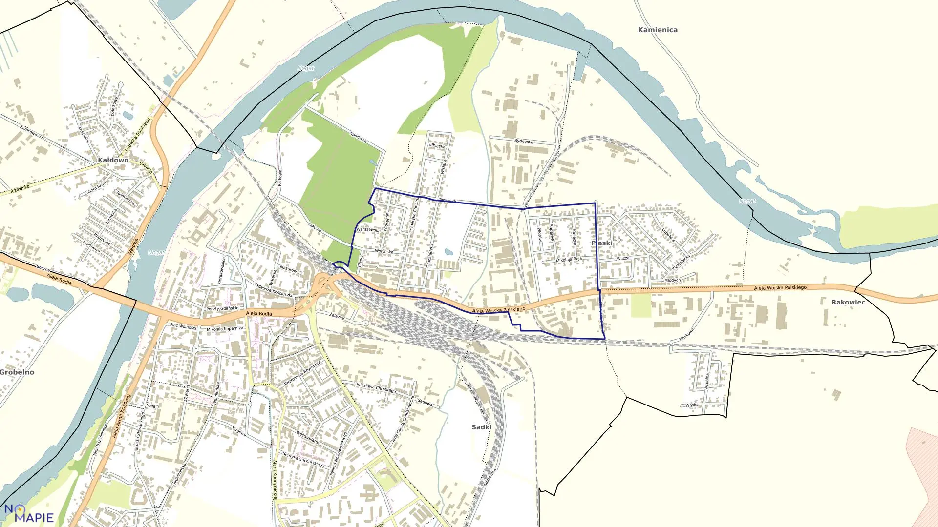 Mapa obrębu 6 w mieście Malbork